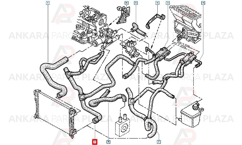 Laguna 99 - 01 Radyatör Alt Hortumu 1.6Cc 7700414160