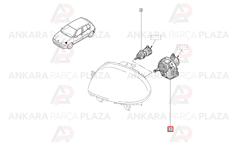 Clio Twingo Kangoo Far Ayar Motoru 7700415343
