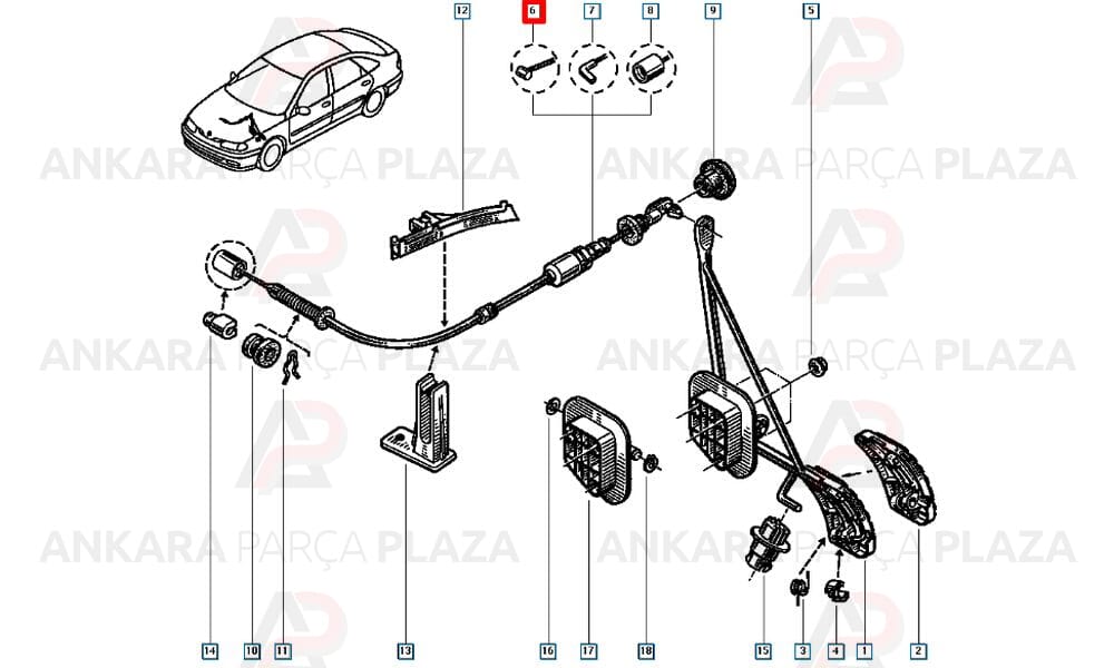 Laguna 2.0 16V N7Q Gaz Teli Cavo