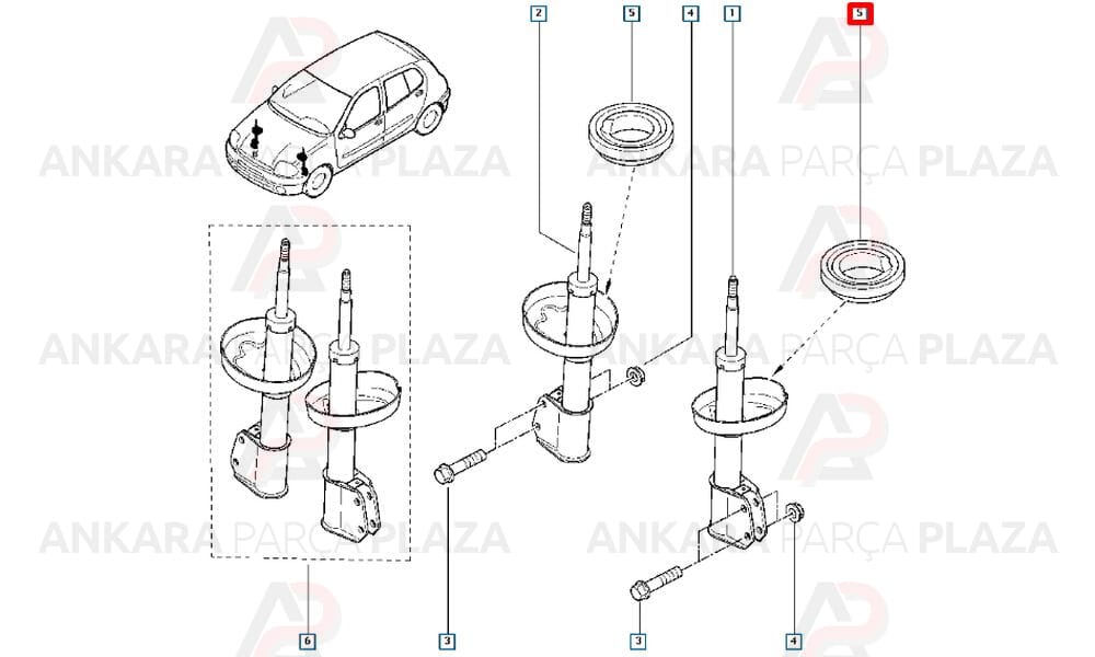 Amortisör Helezon Get Lastiği Clio 2 Kangoo 3 2008 >