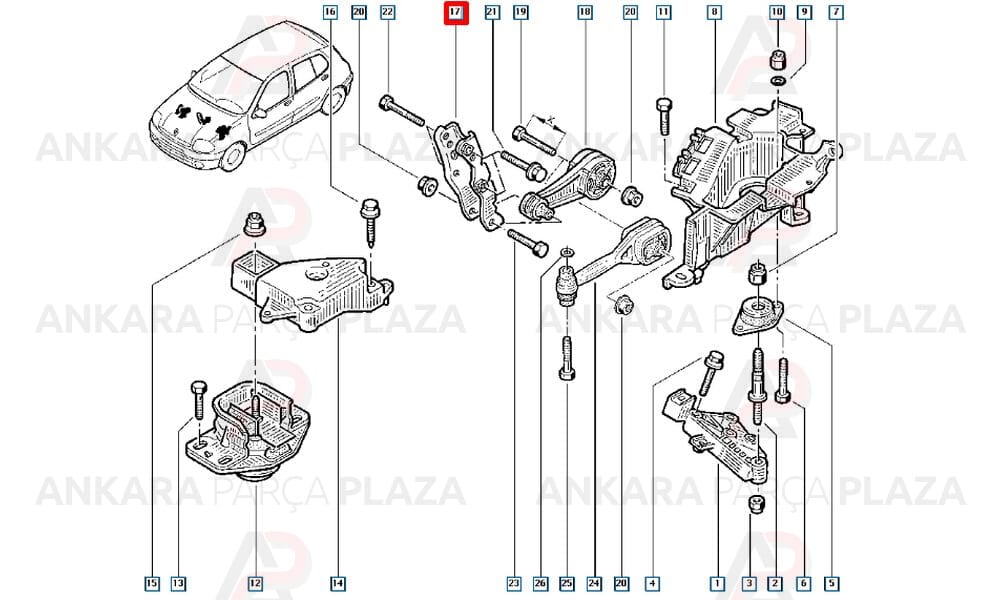 Motor Kulağı Clio Kangoo Megane 7700419509 7700795691