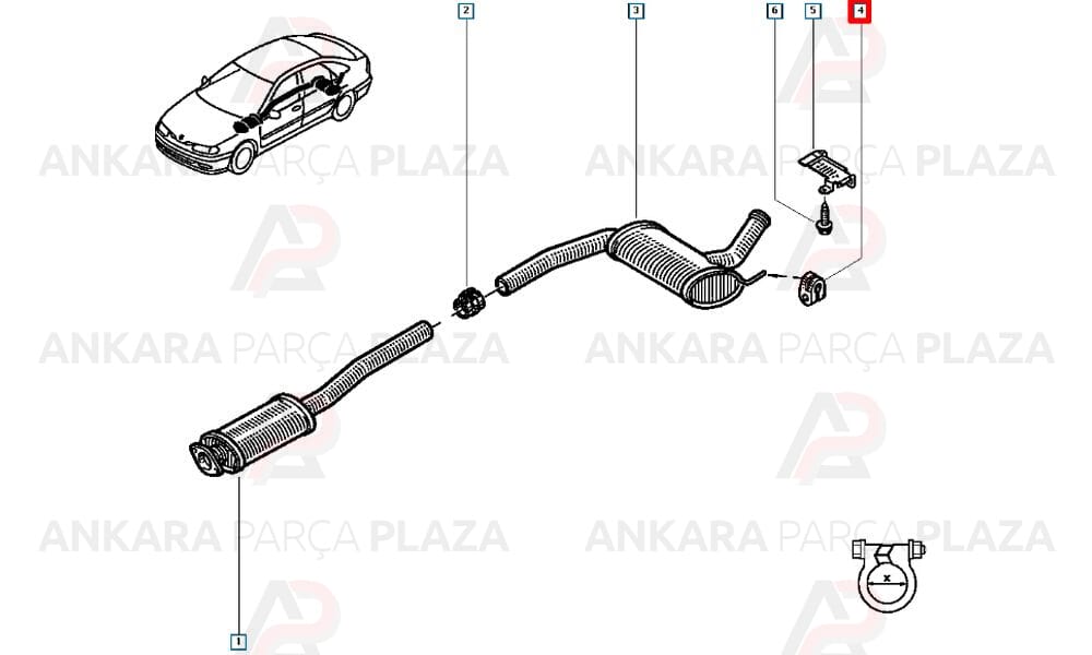 Laguna Safrane Egzoz Takozu Lastiği 7700419776