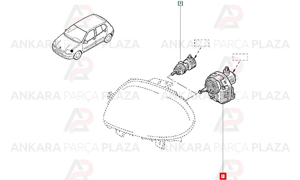 Laguna 2 Clio 2 Trafic 2 Far Ayar Motoru İnce Soketli Tip 7700420737