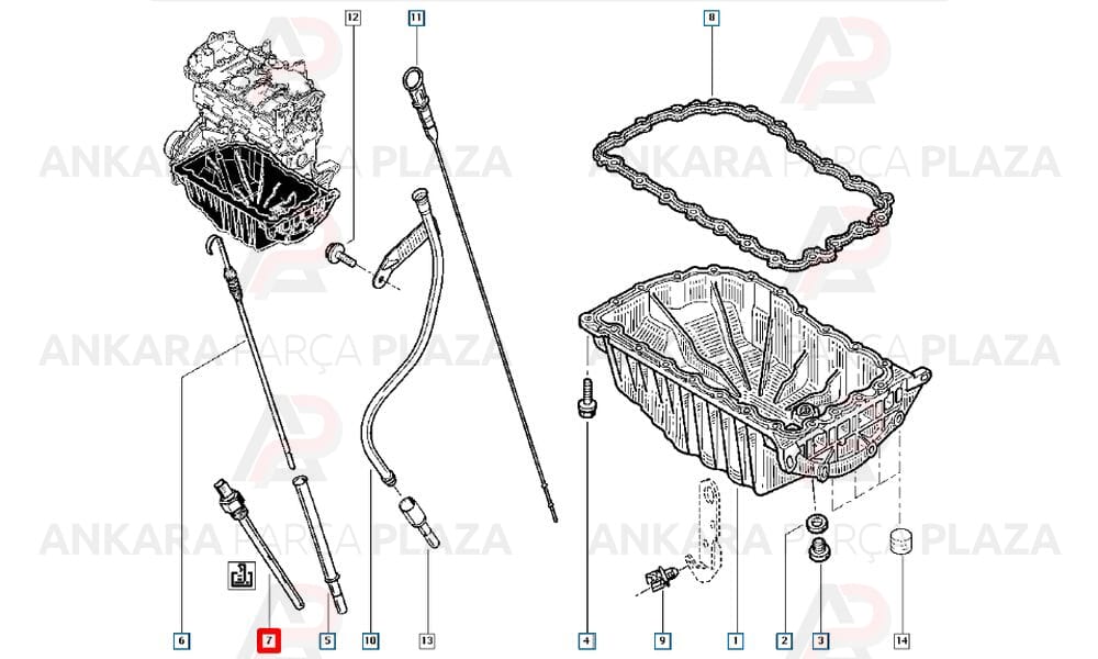 Megane 2.0 8V Yağ Seviye Müşürü İthal Orijinal 7700421390-1
