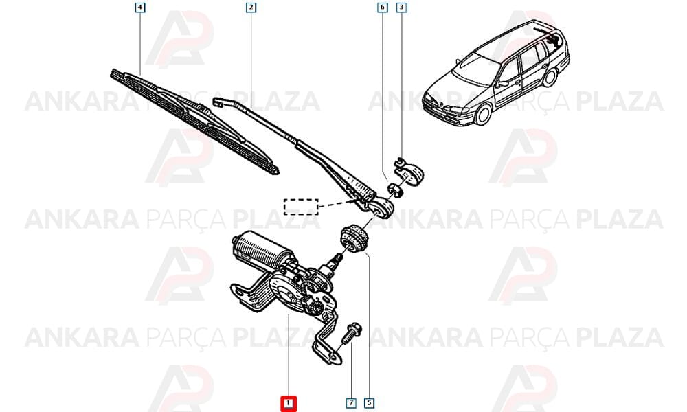 Megane 1 Arka Silgi Motoru Orjinal 7700421655