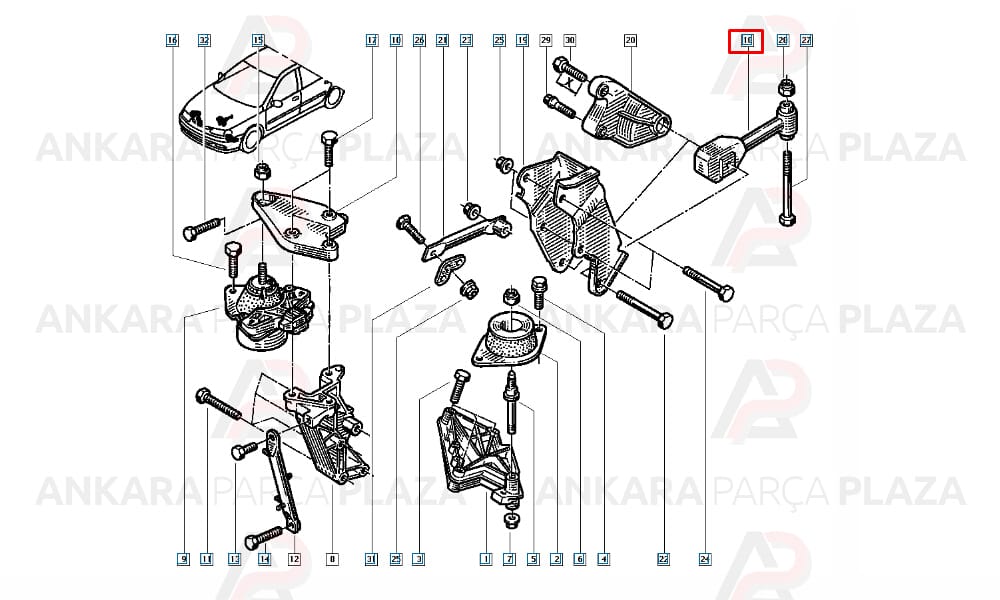 Motor Bağlantı Takozu Kolu Arka Renault Laguna 1 - 2