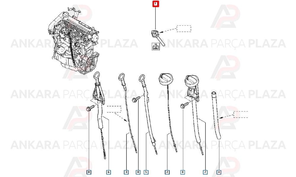 Renault 19, Clio, Megane, Kangoo, Laguna 1.4 8V Yağ Seviye Müşürü İthal Orijinal