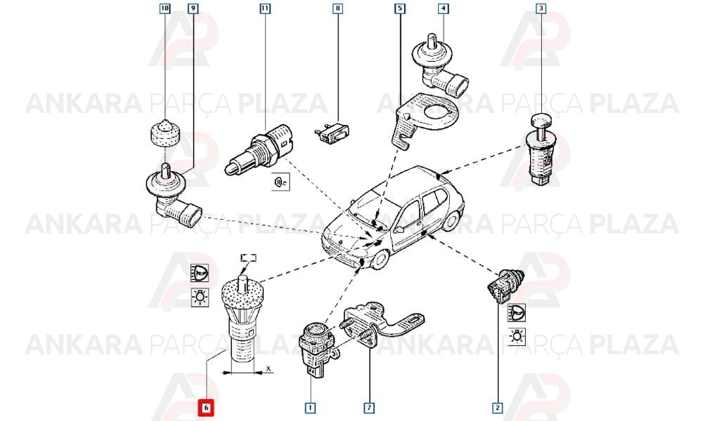 Kaput Alarm İkaz Butonu Bbo- Clio 2 7700422637
