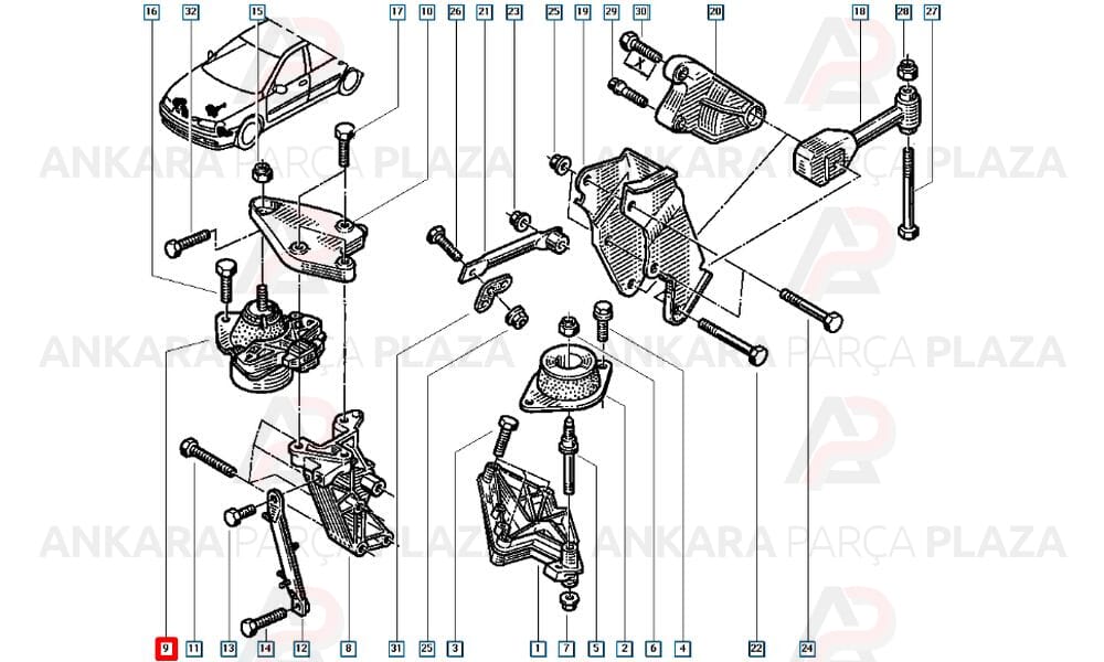 Motor Takozu Renault Laguna 1 1.6 1.8 2.0 16V 1.9Dcı