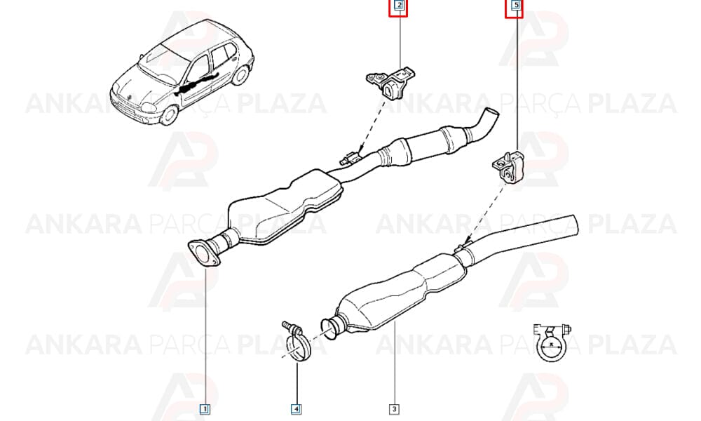 Clio 2 Kangoo Egzoz Takozu Meha
