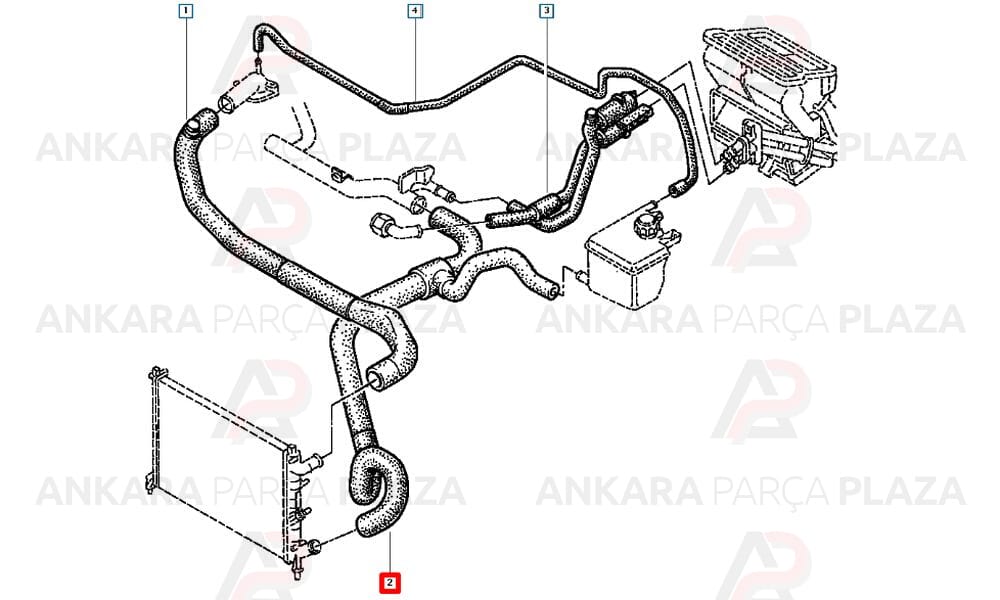 Radyatör Alt Hortumu Renault : Laguna 1 2.0 16V