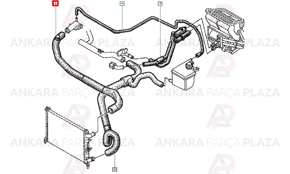 Laguna 96 - 99 Radyatör Üst Hortumu 2.0 16V N7Q 7700424416