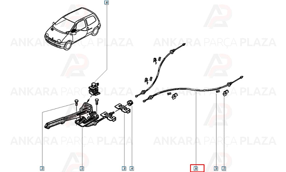 Twingo 1998 > 1460/1053Mm El Fren Teli Arka Sağ Veya Sol Cavo