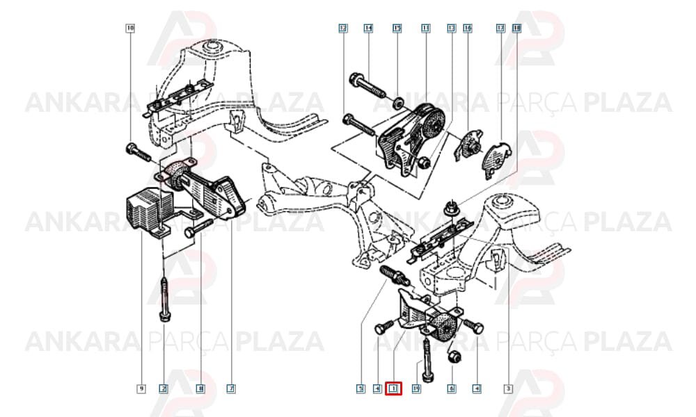Motor Takozu Kulağı Sol Renault Twingo 1.2 8V - 1.2 16V 7700425709