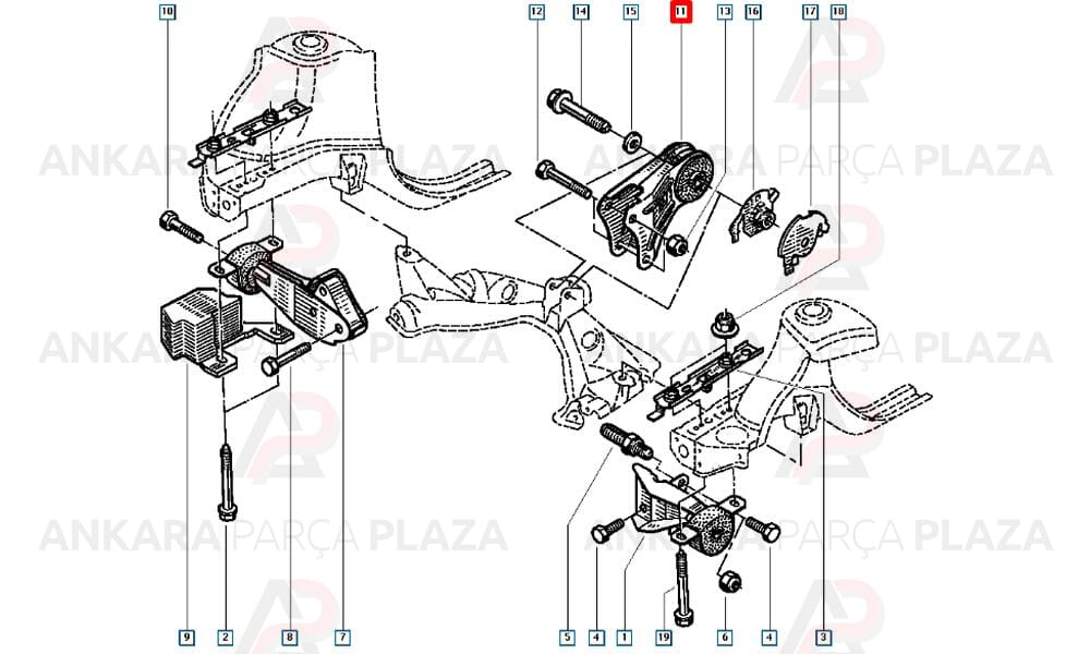 Motor Takozu Arka Sağ Twingo 1.2 1.2 16V 1993 >