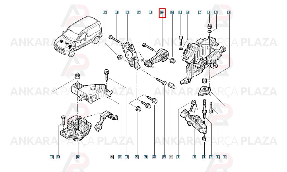 Motor Takozu Arka Megane 1 Scenic 1 Clio 2 Kangoo