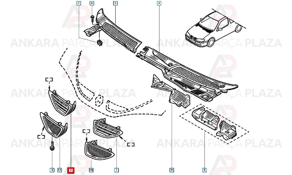 Ön Panjur Sağ Megane 7700427581