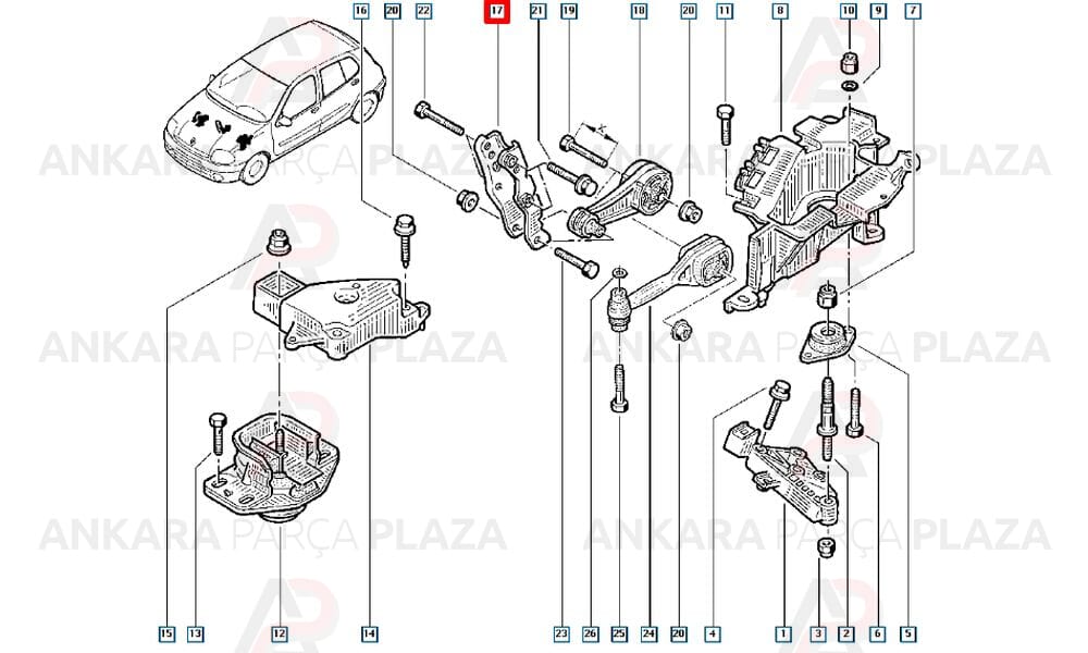 Motor Kulaği Megane 1 1.6 16V Otomatik Bva
