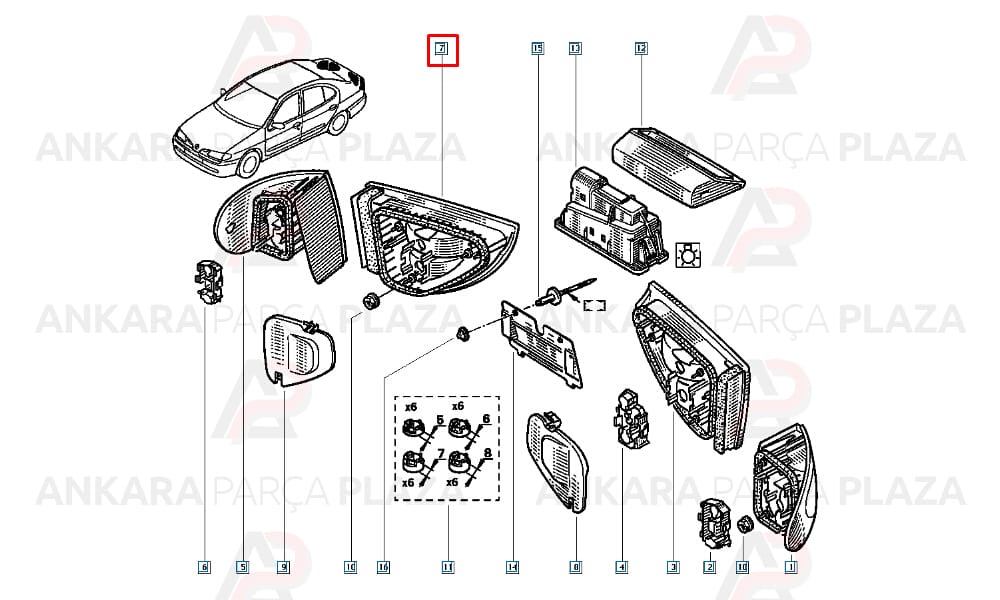 Megane 1 Stop Lambası İç Sağ 1999 - 2003 Orijinal 7700428053