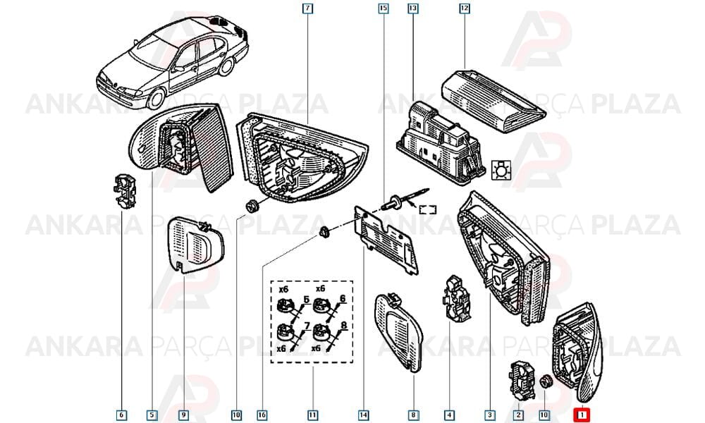 Megane 1 Stop Lambası Dış Sol 1998 - 2002 Pleksan