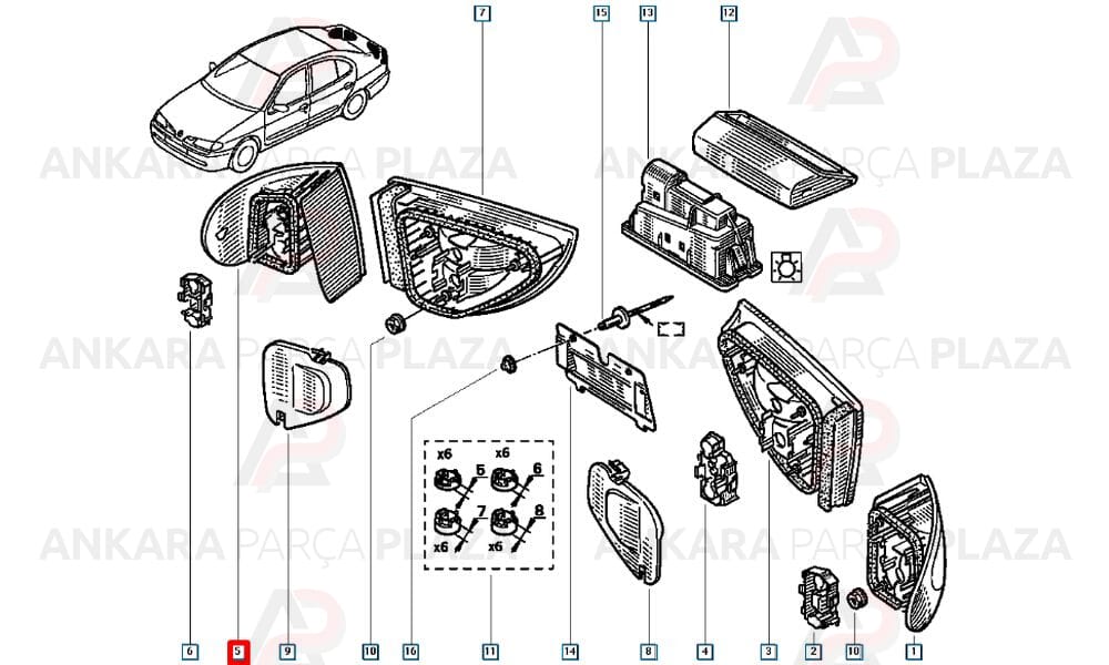 Megane 1 Stop Lambası Duysuz Dış Sağ 1999 - 2002 Meydan
