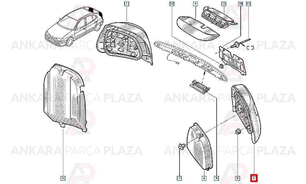 Megane 1 Hb Stop Lambası Sol 1999 - 2002 Meydan