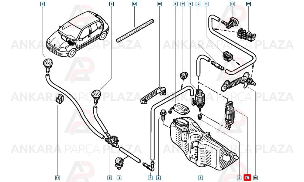 Su Fiskiye Motoru Tek Çıkış Megane 2 Clio 2