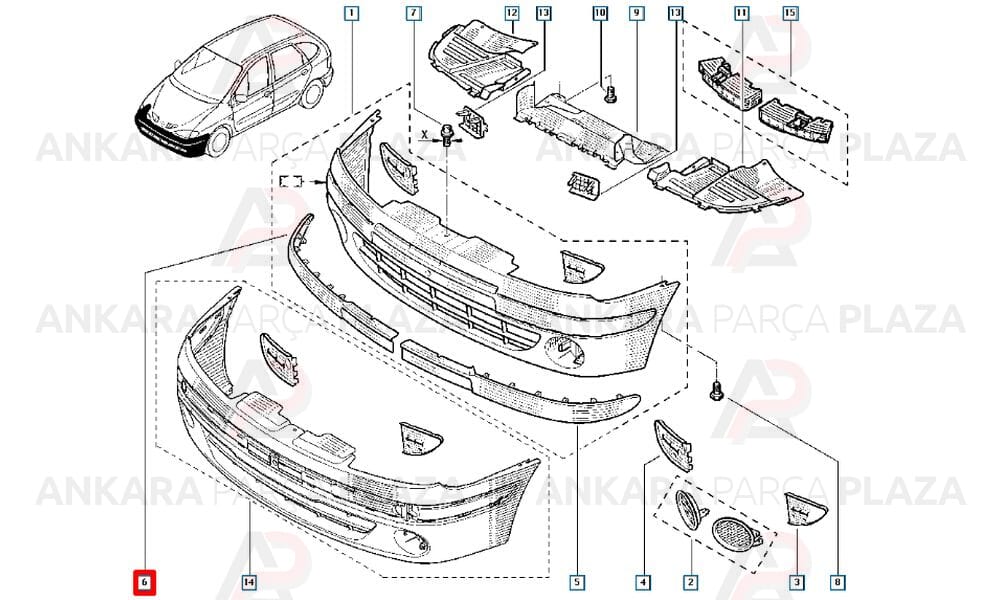 Megane Scenic Tampon Bandı Ön Sağ 2000 - 2003 Meydan