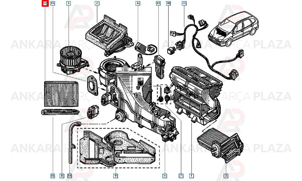 Megane Scenic 00 - 03 Polen Filtresi Karbonsuz 7700428820