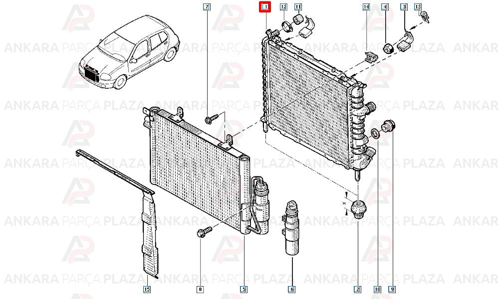 Su Radyatörü 480X395 Renault Clio 1.2 - 1.4 Klimalı