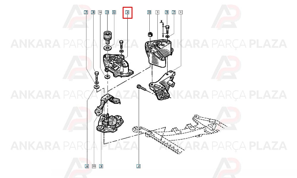Şanzıman Takozu Renault 21 Concorde 2.0 8V J7R 7700430752