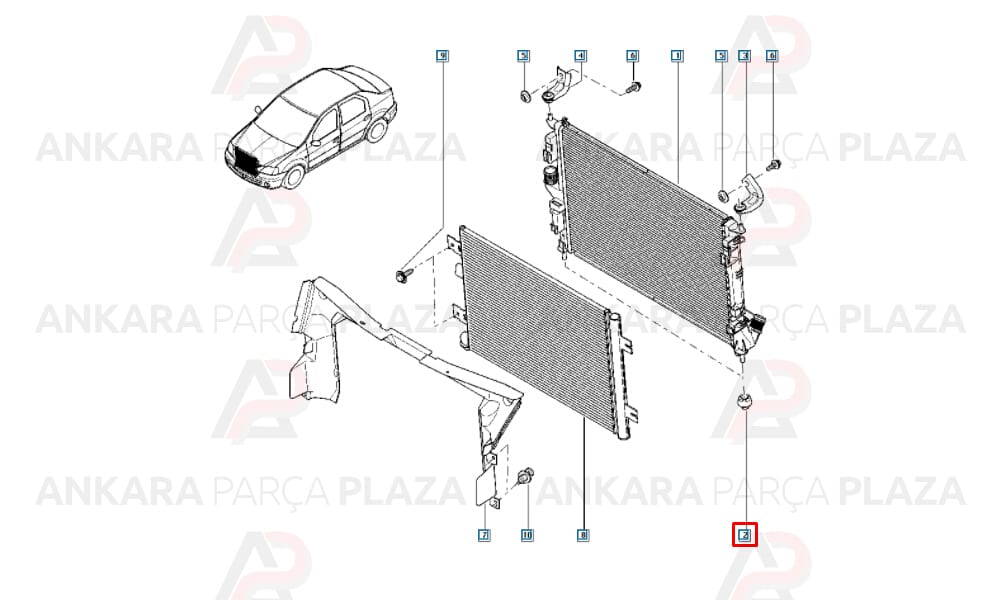 Radyatör Alt Takozu Kango Clio Megane 7700430992