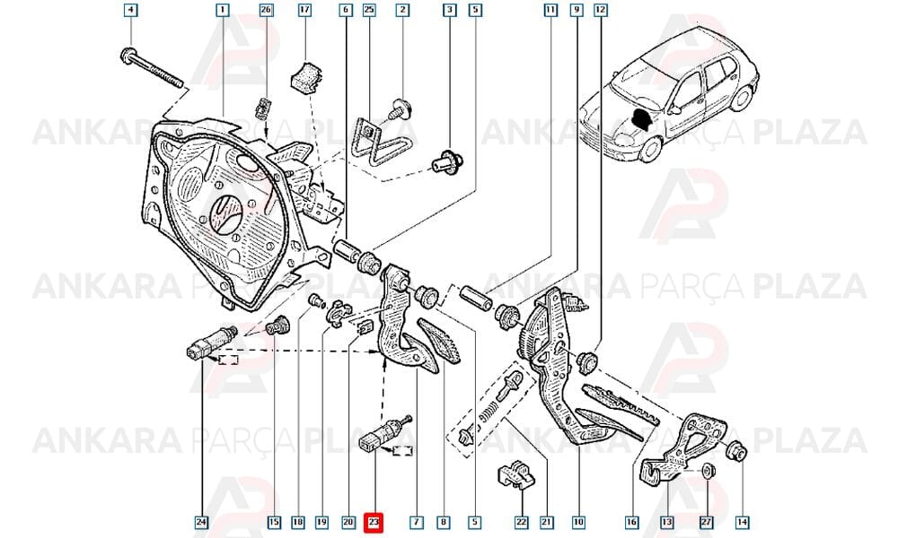 Master 2 Trafic Debriyaj Pedal Müşürü Fae