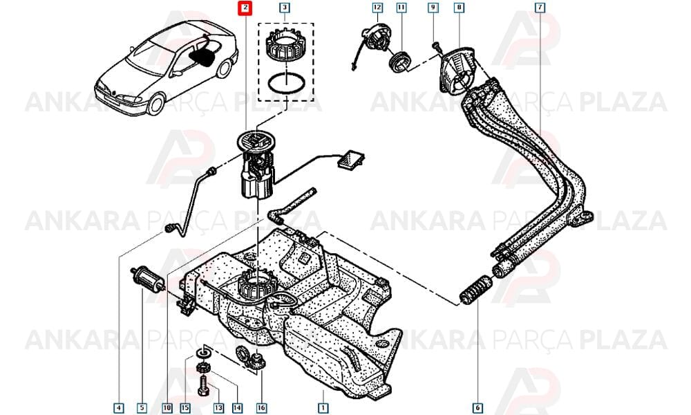 Alfa Romeo 33, Megane 1, Scenic 1.6 16V Yakıt Depo Şamandırası İthal Orijinal 77004311718-1
