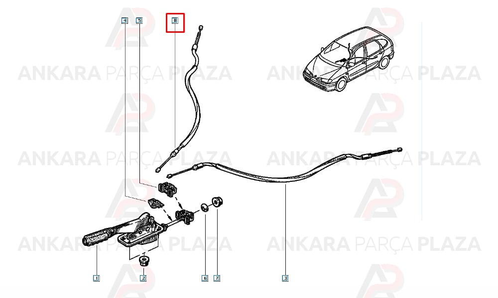 Renault Scenic El Fren Teli Sağ Cavo