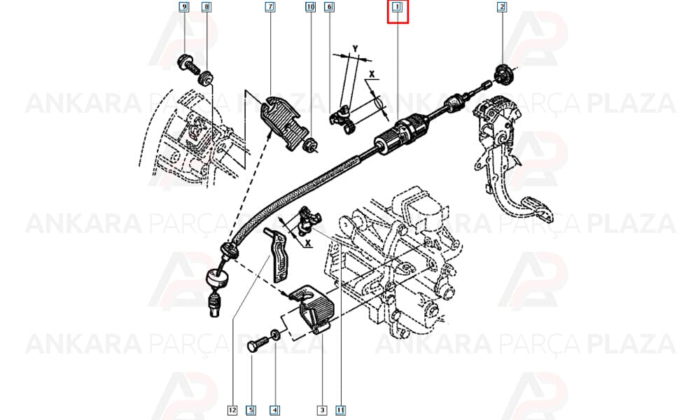 Debriyaj Teli Laguna 1994 1998 1.9 2.0 Otomatik Ayarlı 1125/866Mm