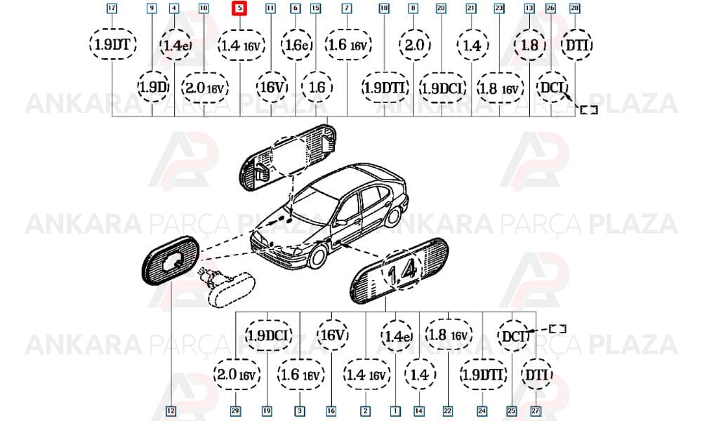 Monogram | 1.4 16V Sağ Megane 1 7700432872