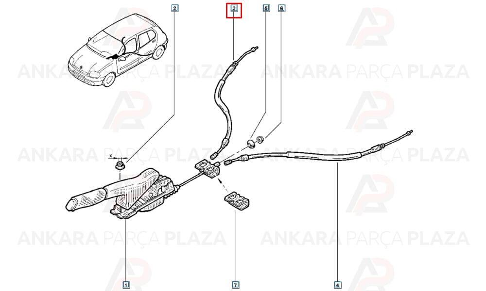 Renault Clio Symbol El Fren Teli Sağ Cavo