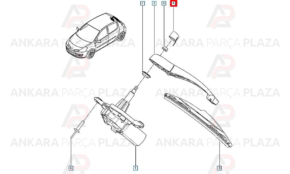 Silecek Kol Kapağı Megane 3 Clio 3 7700433319