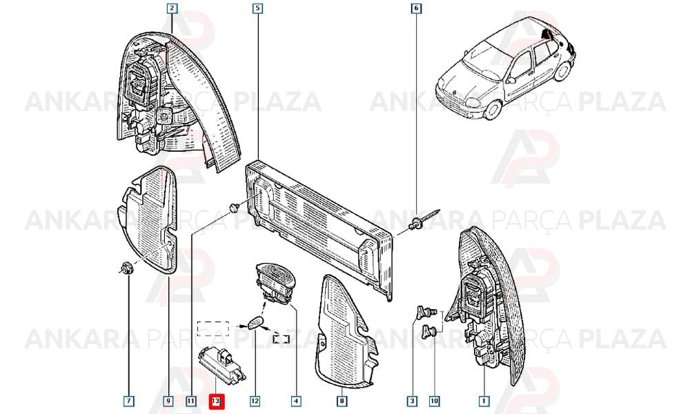 Plaka Lambası Clio Symbol 7700433414