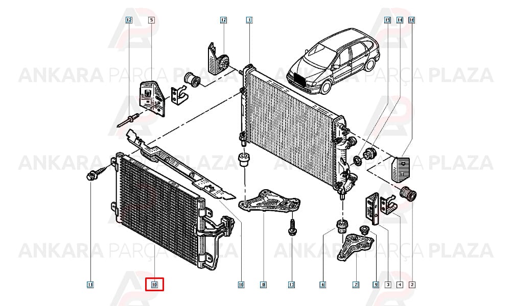 Klima Radyatörü Kondenser Megane Scenic 1 99 - 03 1.4 16V-- 2.0 16V - 1.9Dcı