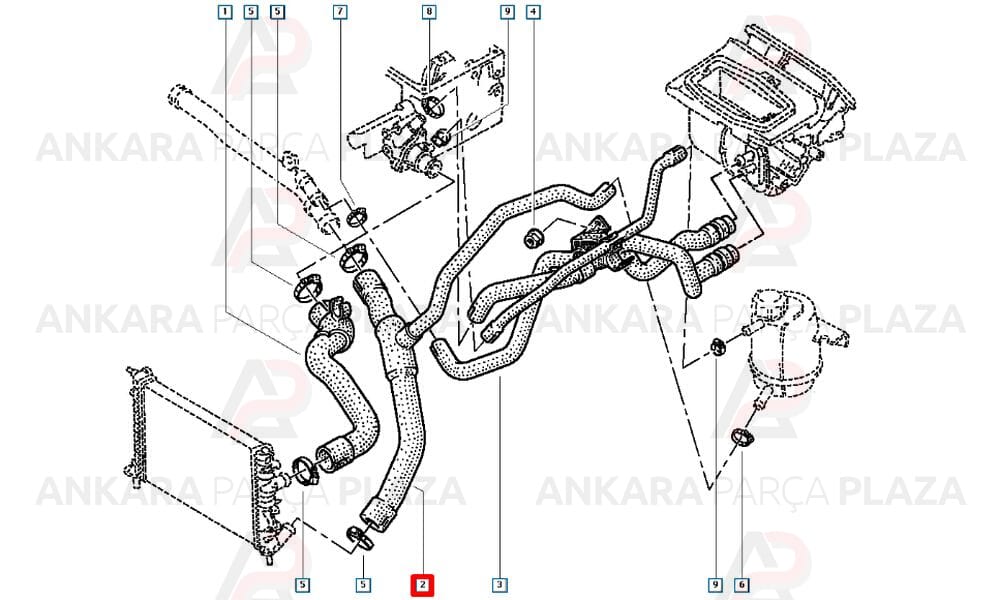 Radyatör Alt Hortumu Renault : Clio 2 Symbol 1.4