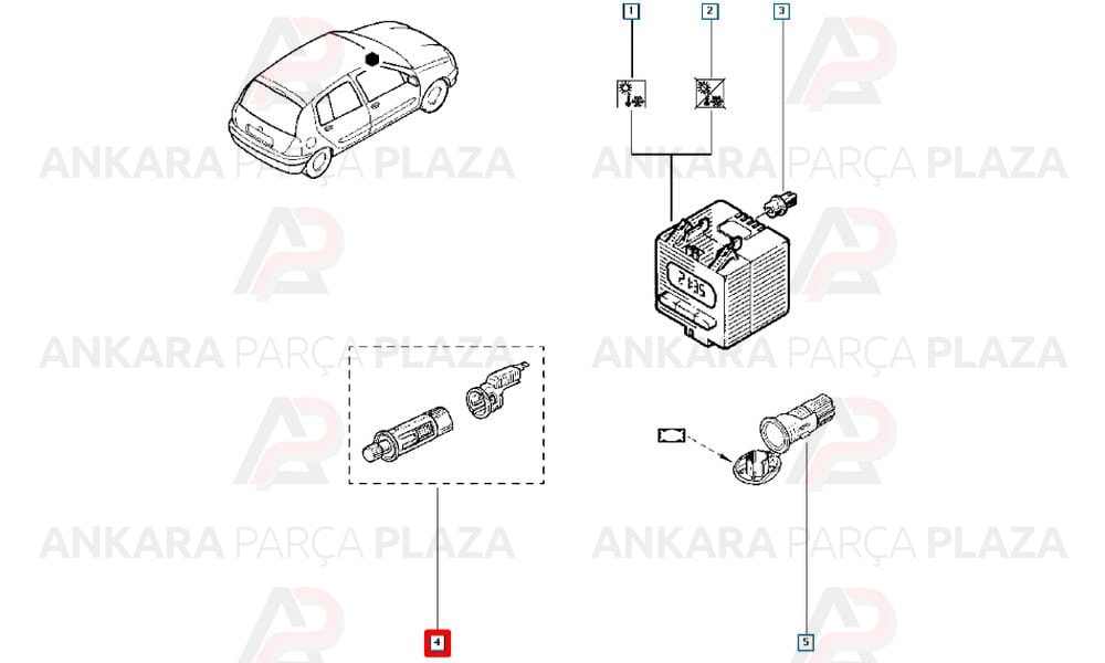 Clio Kangoo Megane Logan Sandero Duster Çakmak Komple Turuncu Hellux
