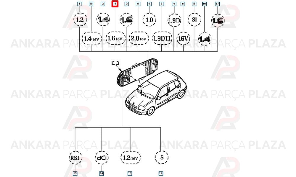 Monogram 1.6 16V Clio 2 7700438093