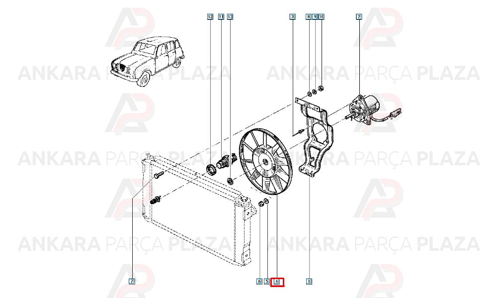 Renault 9, Renault 11 Fan Pervanesi Küçük Pleksan