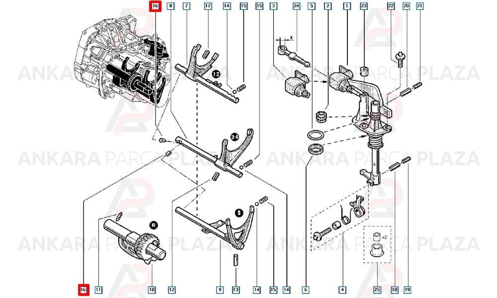 Renault 9 - 11 Vites Alt Kolu Pimi Orijinal 7700648234