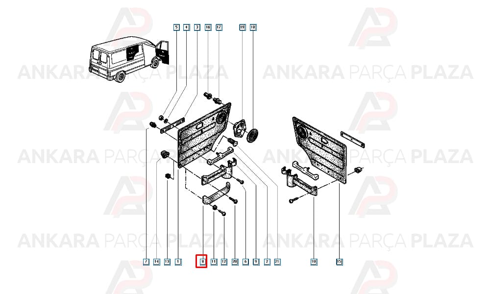 Kapı Cebi Gri Renault 9, Renault 12