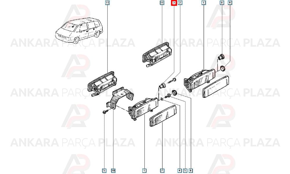 Kapı Kilit Takozu Uzun Klips Renault 9 Renault 11