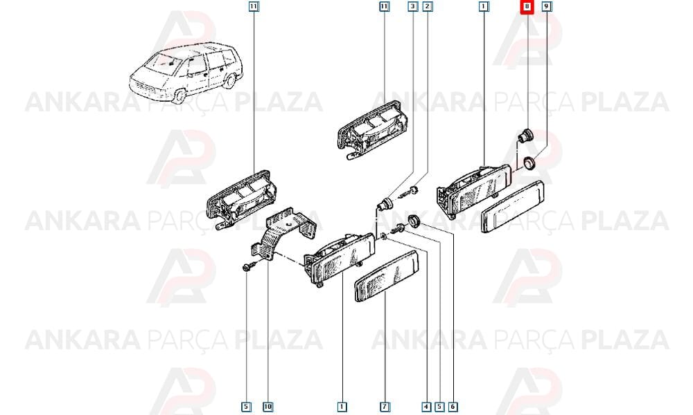 Kapı Kilit Takozu Kısa Klips Renault 9 Renault 11