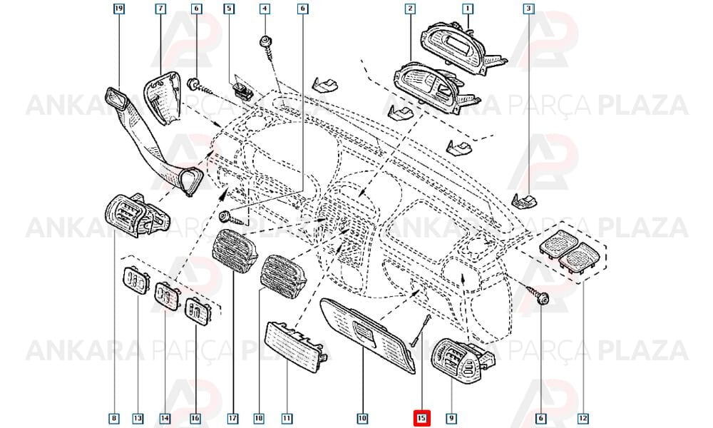Renault 9 11 Torpido Kapak Destek İpi Mtj
